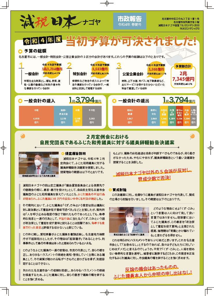 減税日本市政報告リーフレットのサムネイル